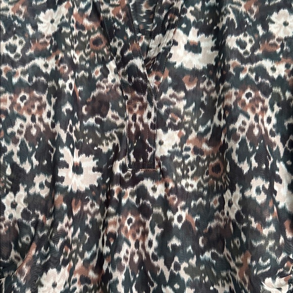 Madewell mesh floral Henley, sz L - Picture 3 of 5